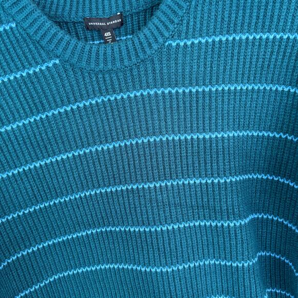 Universal Standard Striped Pullover Sweater 4XS NWT 2XS Green Blue Prep 90s Y2K - Picture 6 of 6